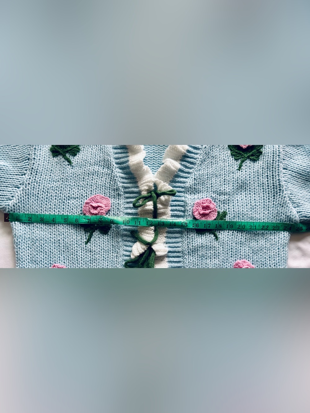 NWT - Cider Cardigan w Crocheted Accents, Frilled Edges & Tie Front - Picture 11 of 12
